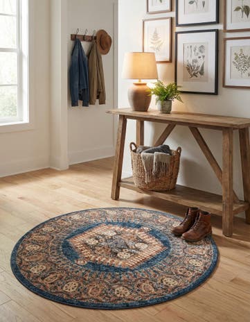 Blue Eden Round Rug