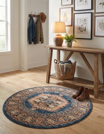 Blue Eden Round Rug