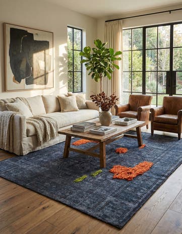 7' 3 x 9' 10 Hand Knotted Ultra Vintage Persian Wool Rug