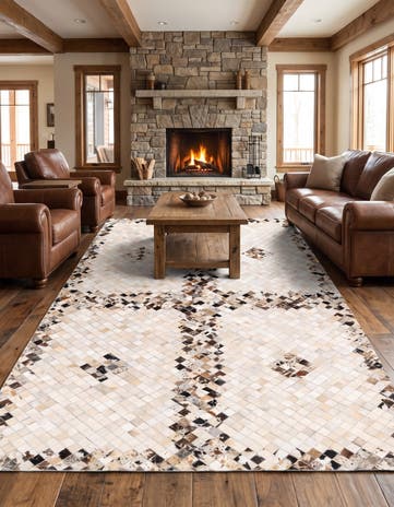 5' x 7' 10 Cowhide Stocks Rug