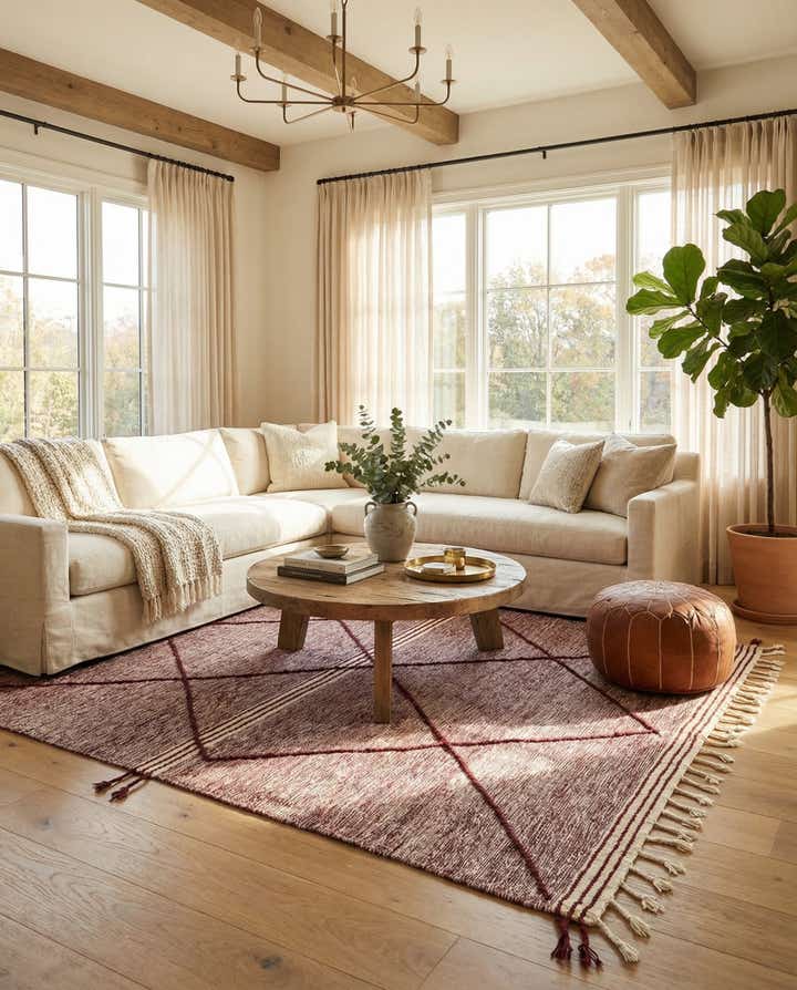 6' x 9' 8 Hand Knotted Moroccan Wool Rug