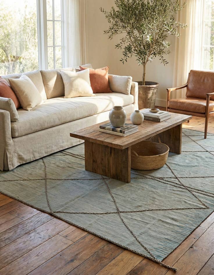 Detail image of 8' 6 x 9' 5 Hand Knotted Moroccan Wool Rug