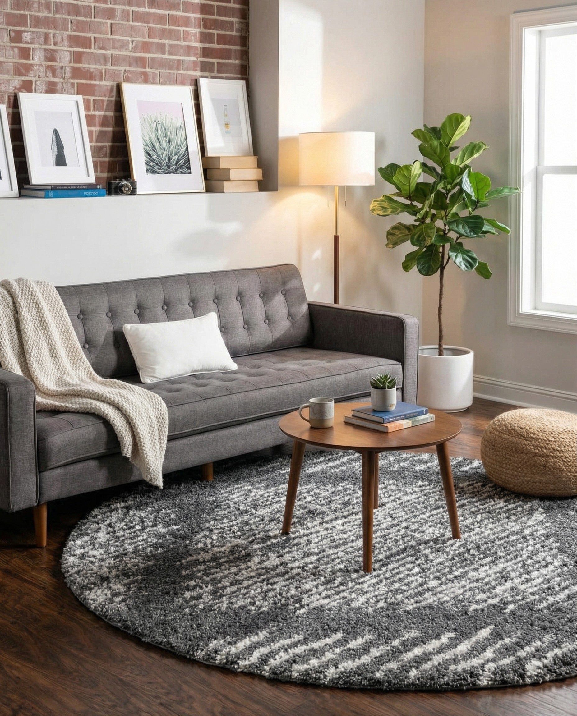  7' x 7' Serenity Shag Round Rug