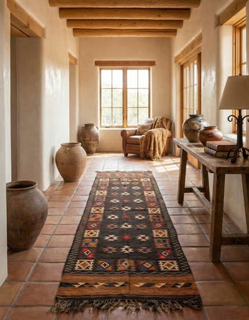3' 6 x 11' Hand Woven Kilim Fars Wool Runner Rug