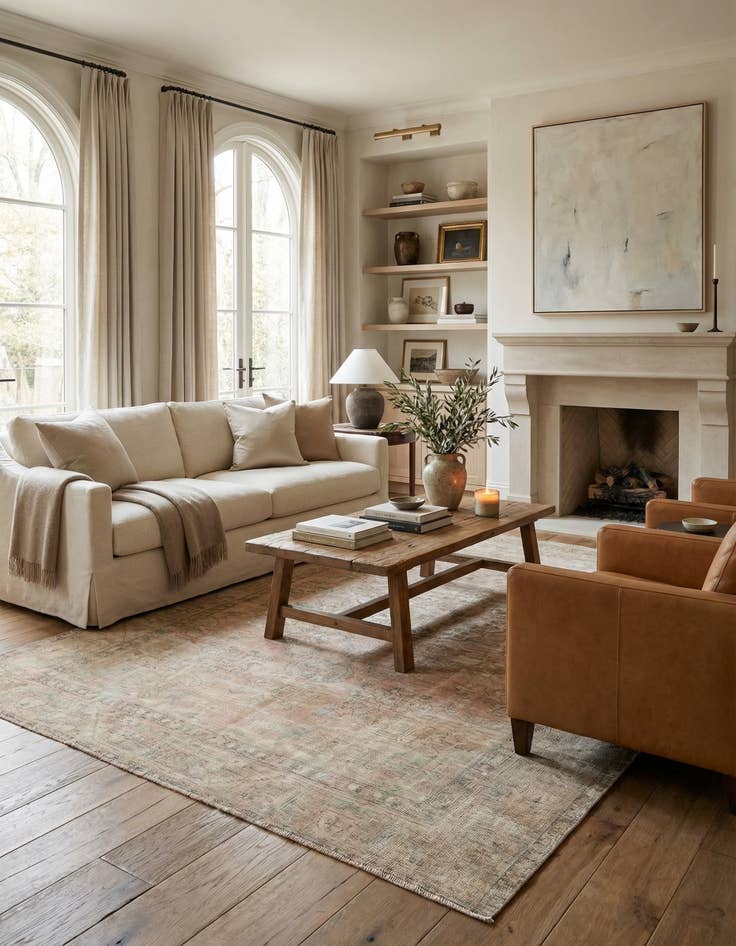 Detail image of 6' 6 x 9' 7  Hand Knotted Ultra Vintage Persian Wool Rug