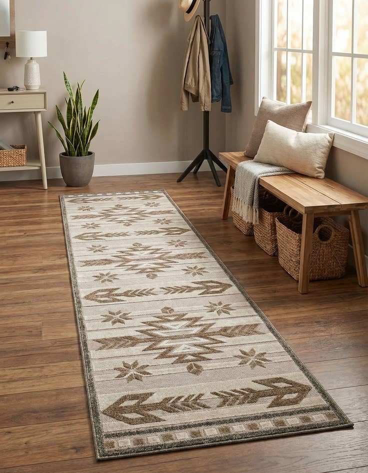 Detail image of 2' 7 x 10'  Washable Modern Indoor / Outdoor Runner Rug