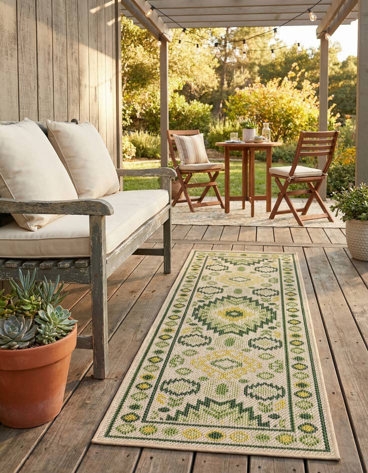 Detail image of 2' x 6'  Washable Baja Indoor / Outdoor Runner Rug