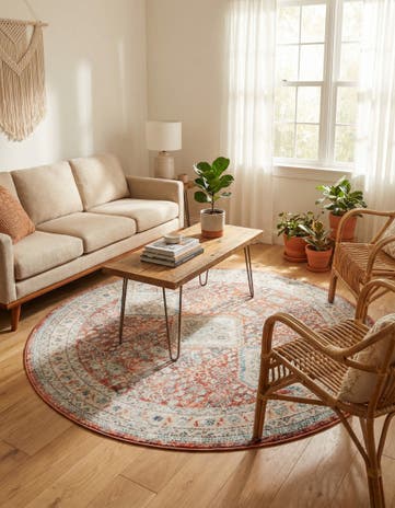 Red Newport Round Rug