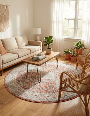 Red Newport Round Rug