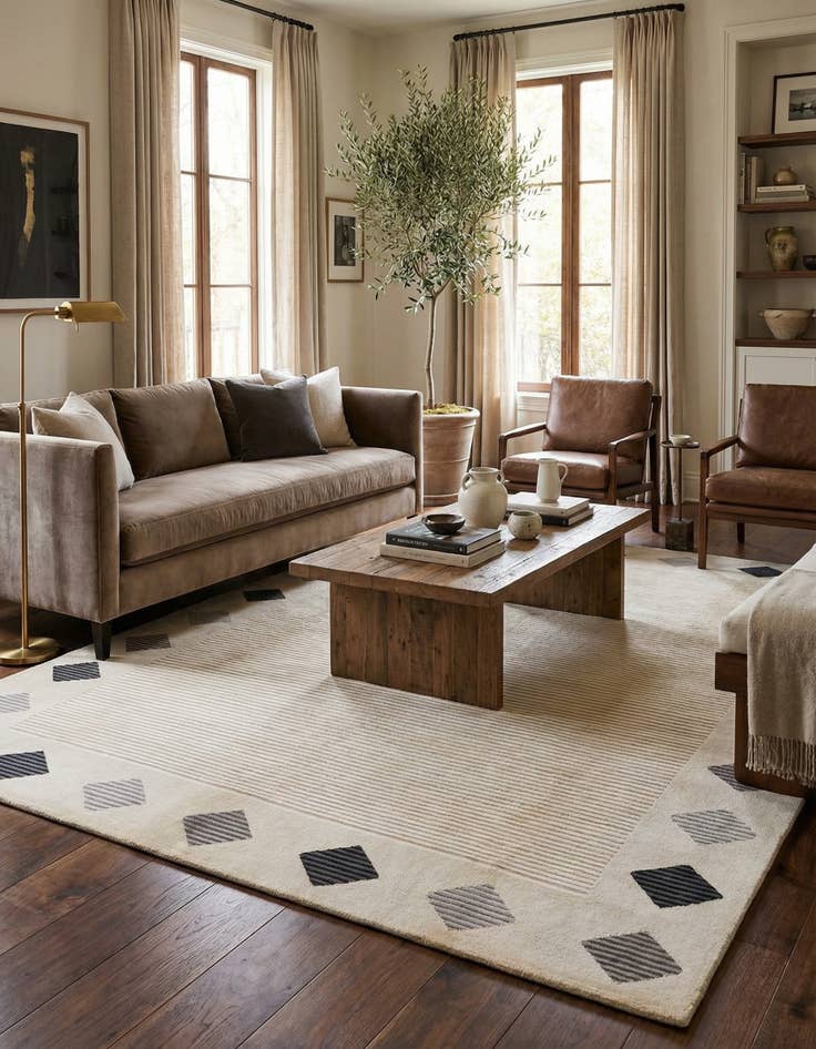 Detail image of  8' 1 x 9' 11  Hand Knotted Darya Wool Rug