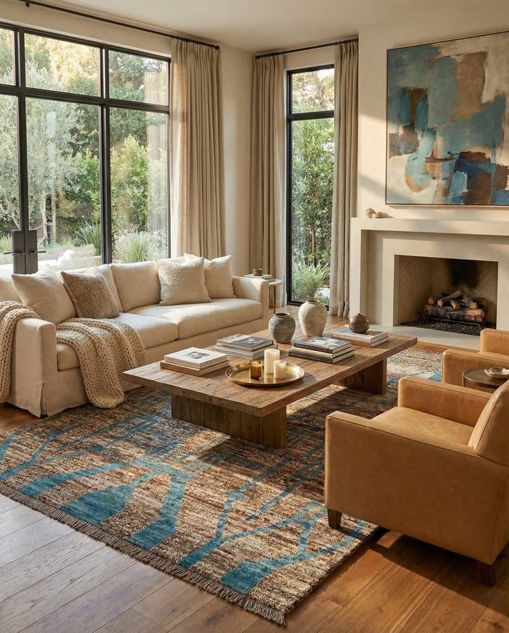 Detail image of 7' x 9' 10 Hand Knotted Darya Wool Rug