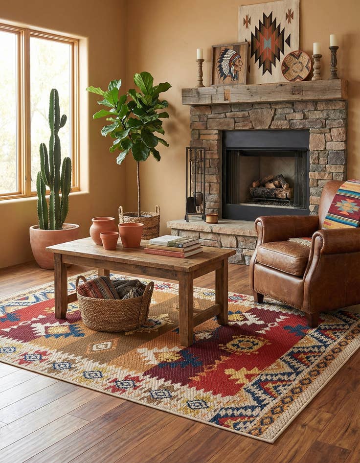 Detail image of 4' x 6' Easy-Clean Baja Indoor / Outdoor Rug