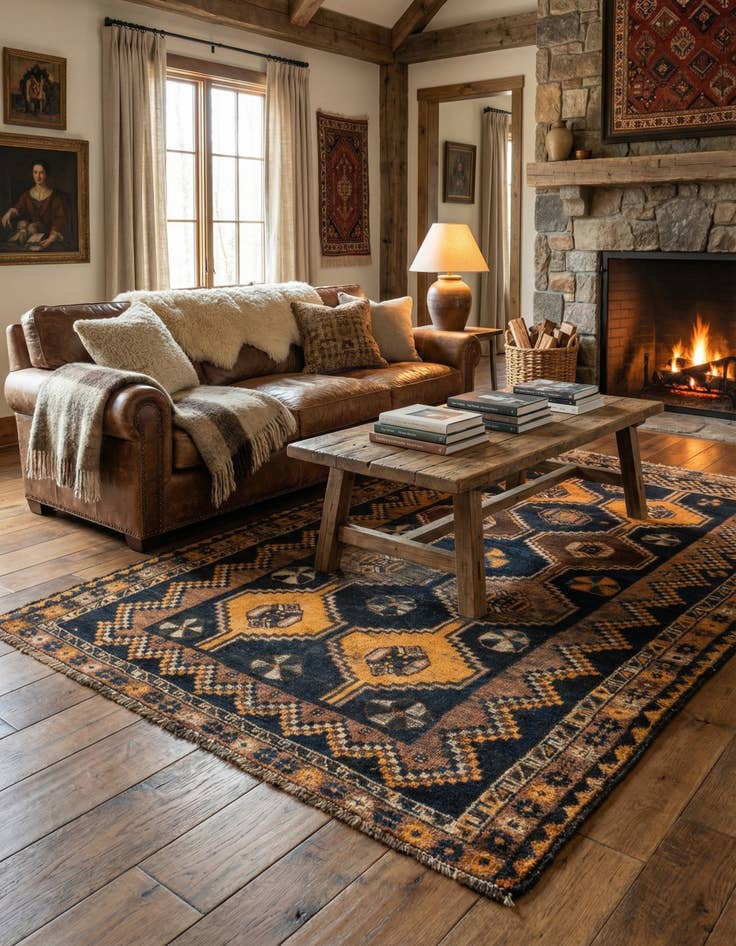 Detail image of 4' 1 x 6' 9 Hamedan Rug