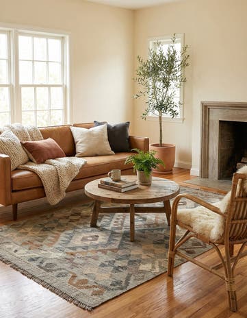 3' 3 x 5' 11 Hand Woven Kilim Maymana Wool Rug