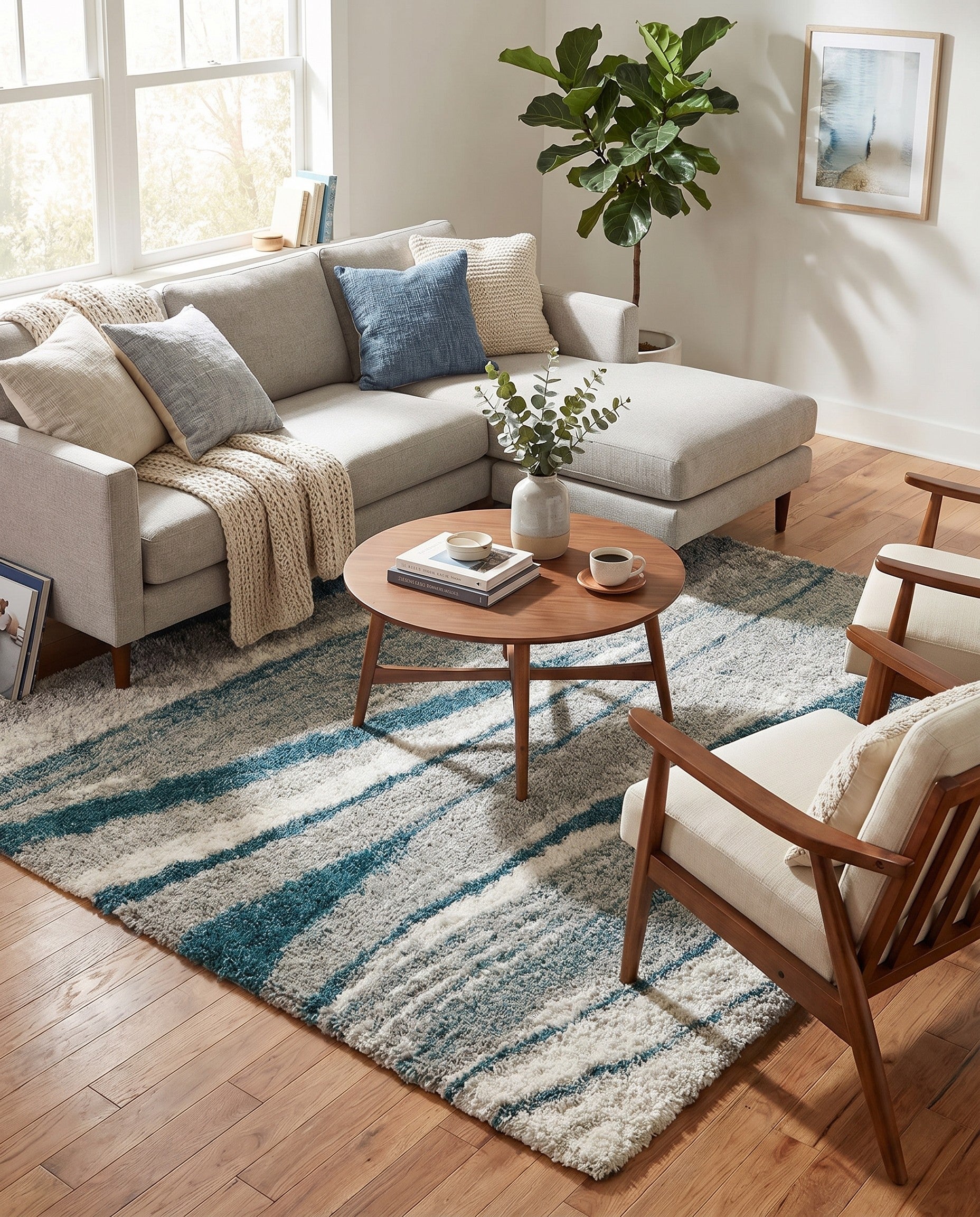 Teal Soft Touch Shag Square Rug