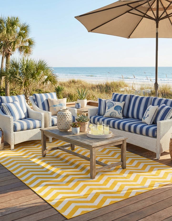 9' x 12' Easy-Clean Coastal Indoor / Outdoo...