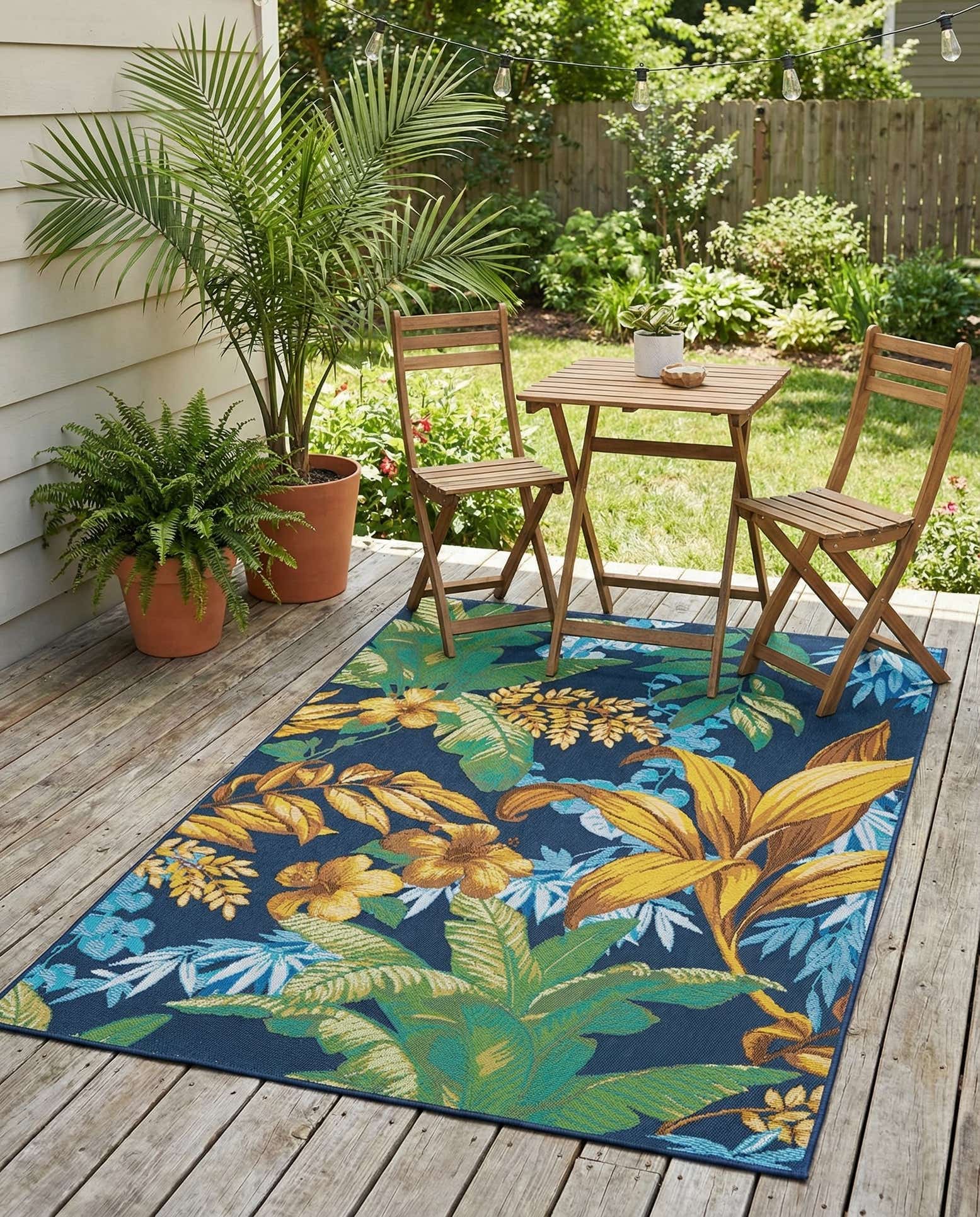 4' x 6' Easy-Clean Botanical Indoor / Outdoor Rug