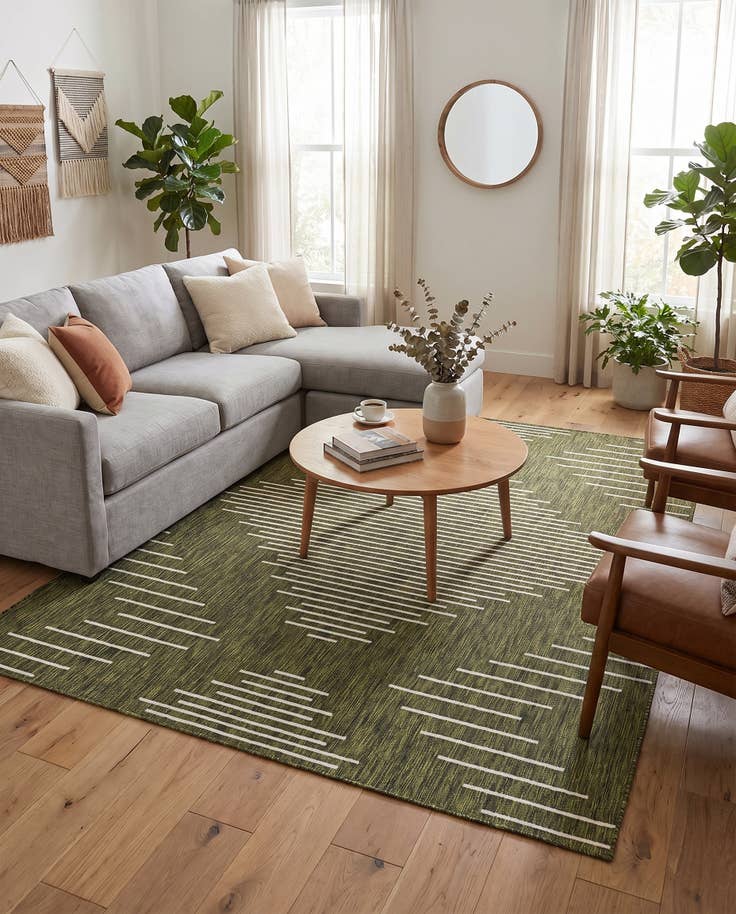 Detail image of 7' 10 x 10' Easy-Clean Modern Indoor / Outdoor Rug