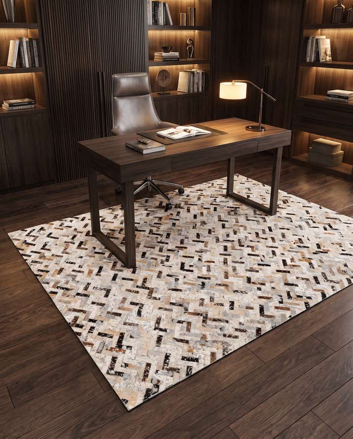 5' 3 x 7' 6 Cowhide Stocks Rug