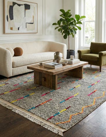 5' x 6' 6 Hand Knotted Moroccan Wool Rug