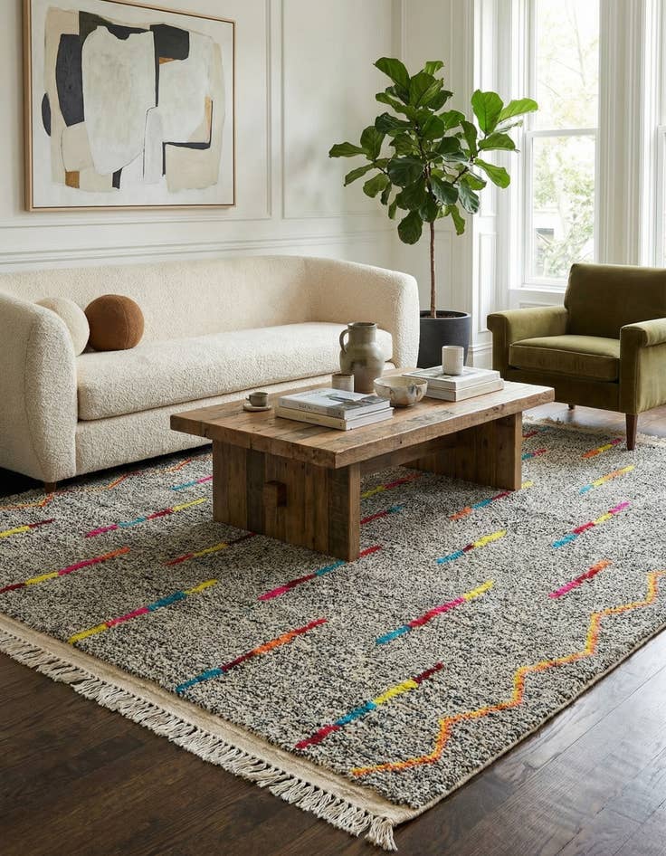 Detail image of 5' x 6' 6 Hand Knotted Moroccan Wool Rug