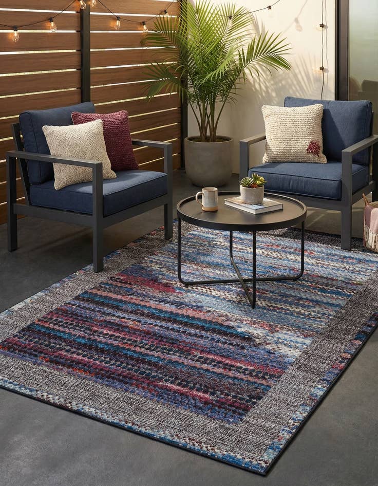 Detail image of 5' x 8'  Washable Modern Indoor / Outdoor Rug