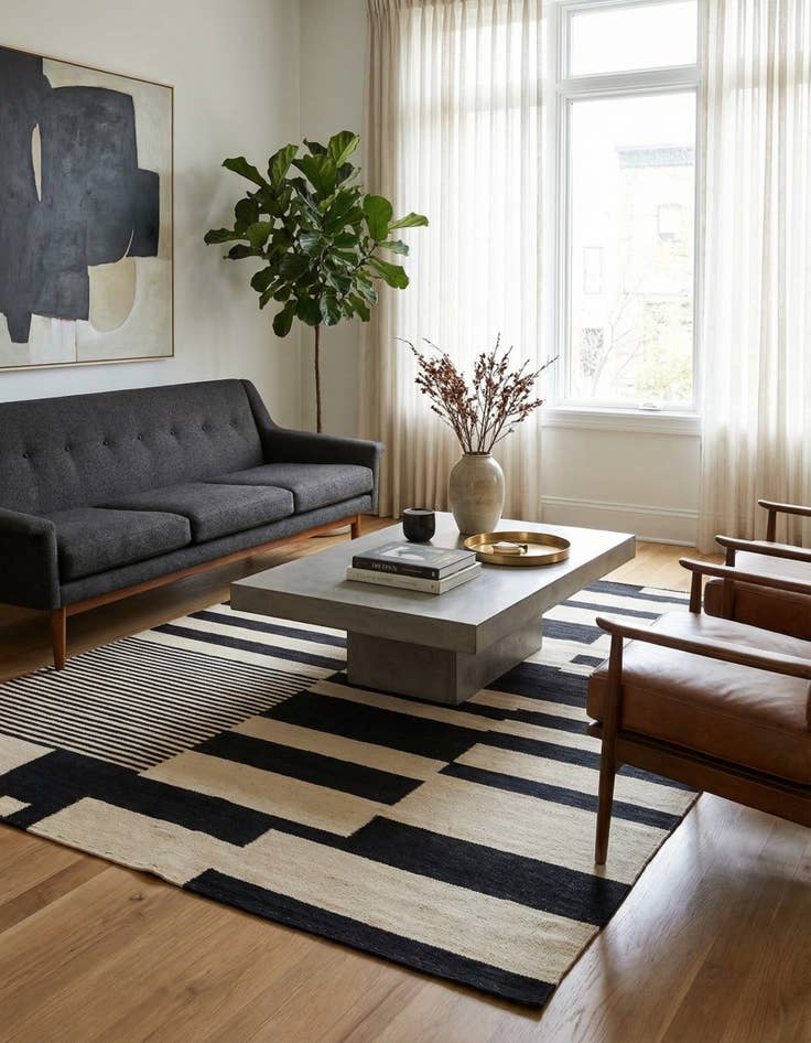 Detail image of 5' 7 x 7' 8  Hand Woven Kilim Modern Wool Rug