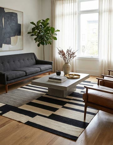 5' 7 x 7' 8 Hand Woven Kilim Modern Wool Rug