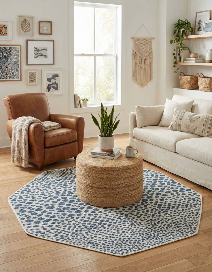 Detail image of 4' x 4'  Washable Jill Zarin Cape Town Indoor / Outdoor Octagon Rug