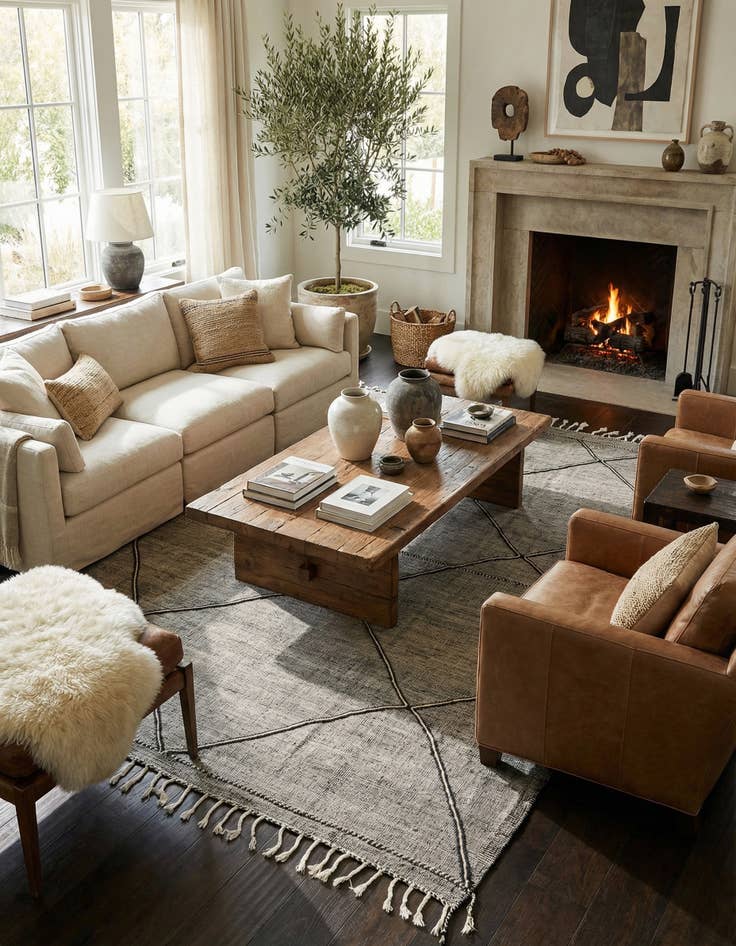 Detail image of 9' 4 x 13'  Hand Knotted Moroccan Wool Rug