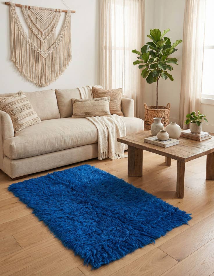 Detail image of 2' 3 x 4' 5  Hand Knotted Moroccan Wool Runner Rug