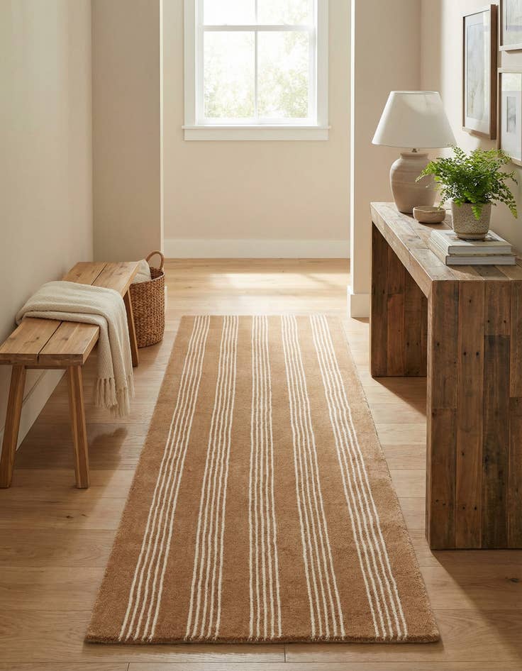 Detail image of 2' x 6' 1 Jill Zarin Striped Wool Runner Rug