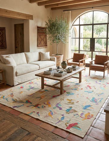 7' 10 x 9' 3 Hand Woven Kilim Suzani Wool Rug