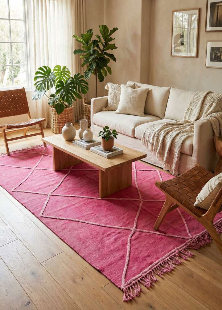 5' 7 x 8' Hand Woven Kilim Modern Wool Rug