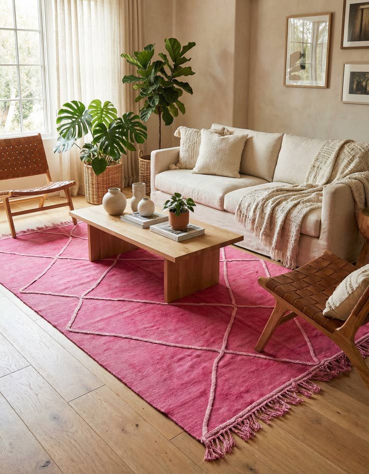 Detail image of 5' 7 x 8'  Hand Woven Kilim Modern Wool Rug