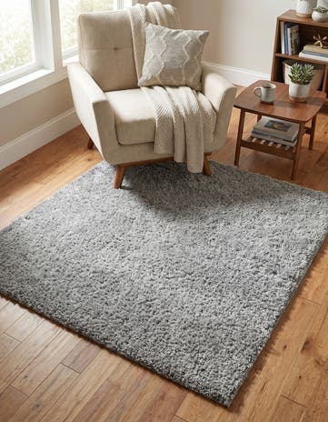 5' x 5' Soft Solid Shag Square Rug
