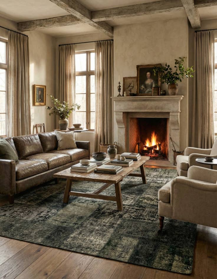 Detail image of 6' 10 x 10' 8  Hand Knotted Ultra Vintage Persian Wool Rug