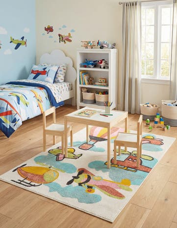 4' x 6' Airplanes Whimsy Kids Rug