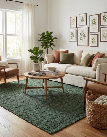 Hunter Green Hand Woven Larsa Jute Square Rug