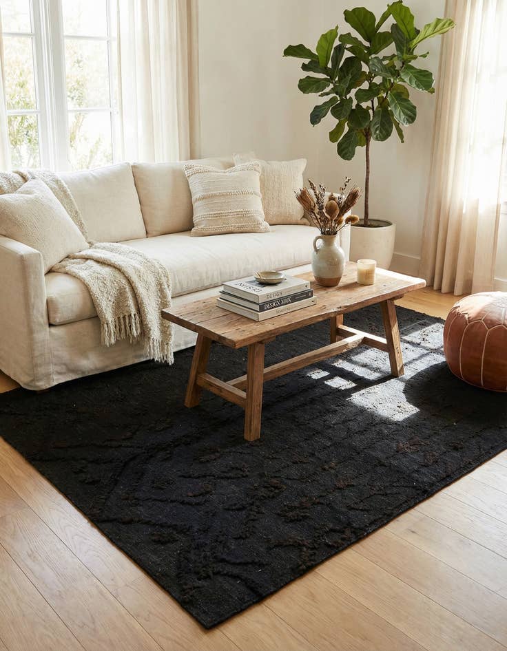 Detail image of 5' 6 x 7' 9  Hand Knotted Moroccan Wool Rug