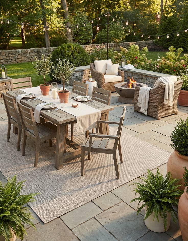 Detail image of  10' x 13' 1  Washable Solid Indoor / Outdoor Rug