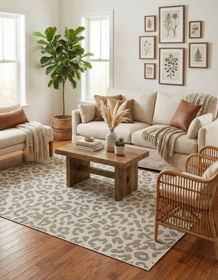 Detail image of  5' 3 x 8'  Washable Safari Indoor / Outdoor Rug