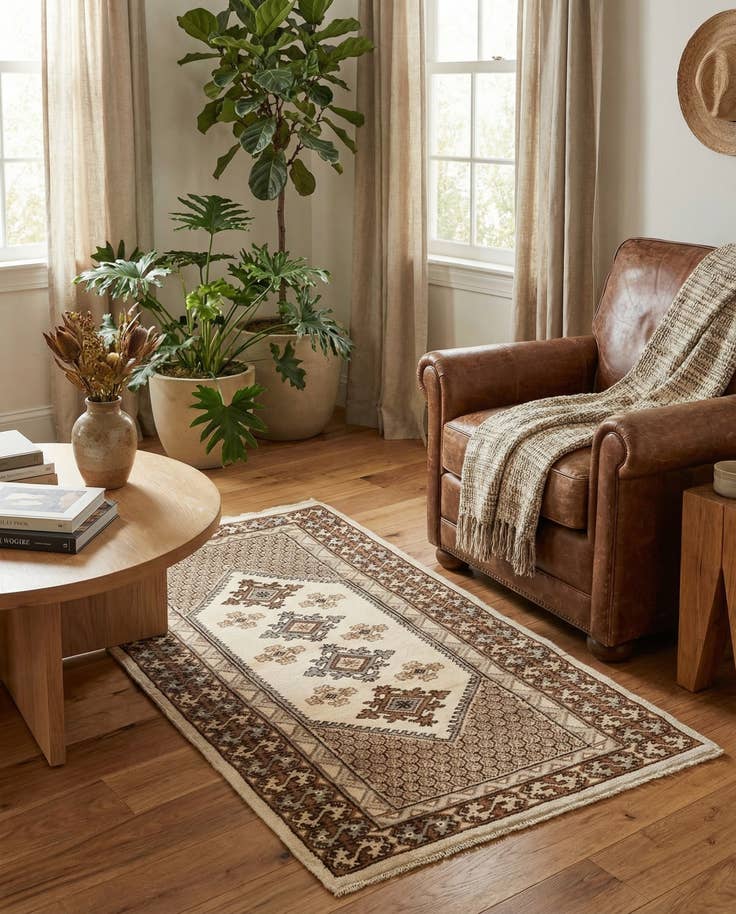 Detail image of 3' 1 x 6' 9 Hand Knotted Moroccan Wool Runner Rug