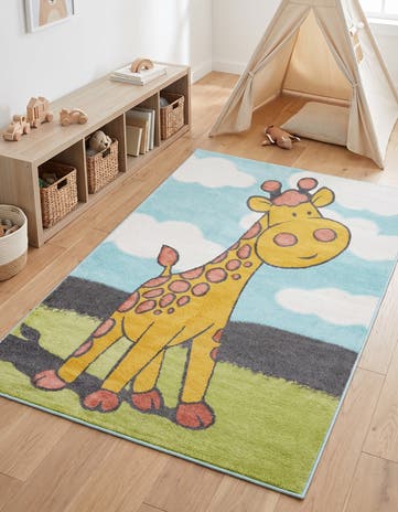5' 3 x 8' Giraffe Whimsy Kids Rug