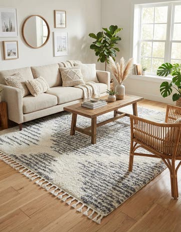 White Serenity Shag Square Rug