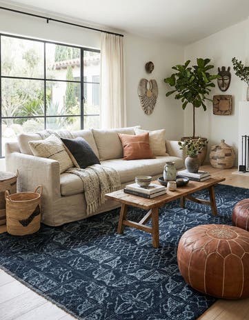 5' 10 x 9' Hand Knotted Moroccan Rug