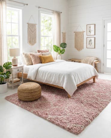  6' x 6' Lattice Shag Square Rug