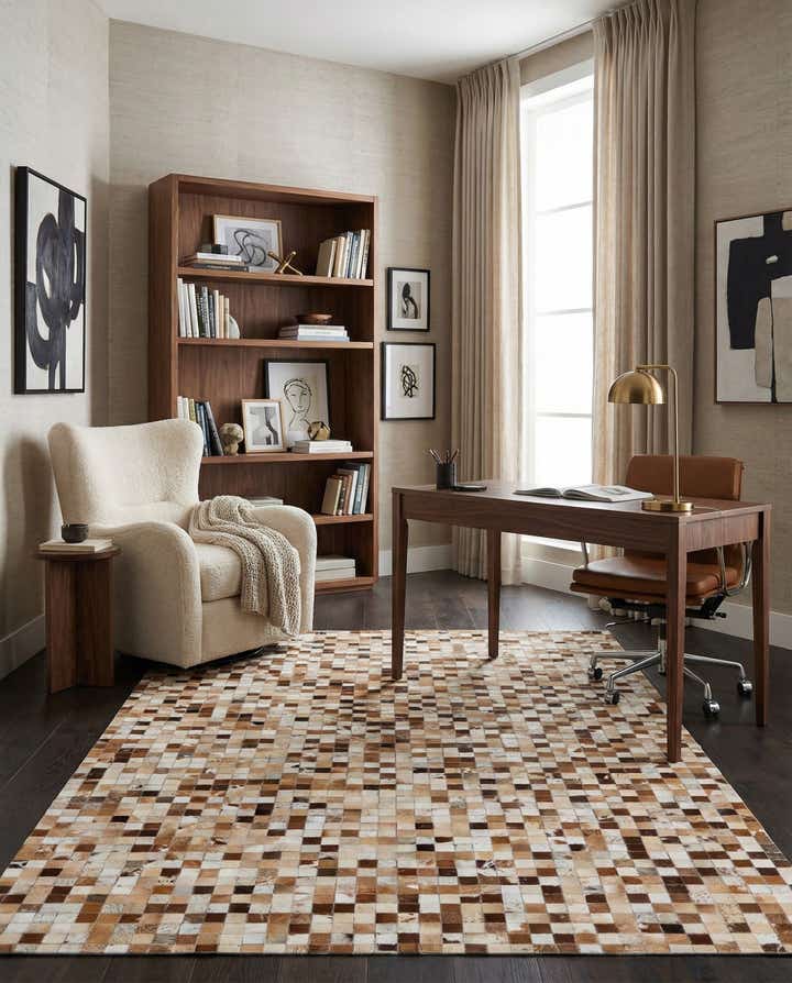 5' x 8' Cowhide Leather Rug
