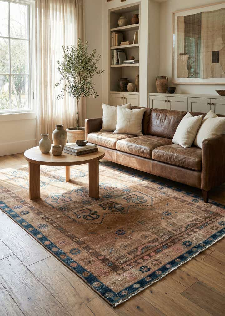 5' 2 x 8' 4 Hand Knotted Ultra Vintage Persian Wool Rug