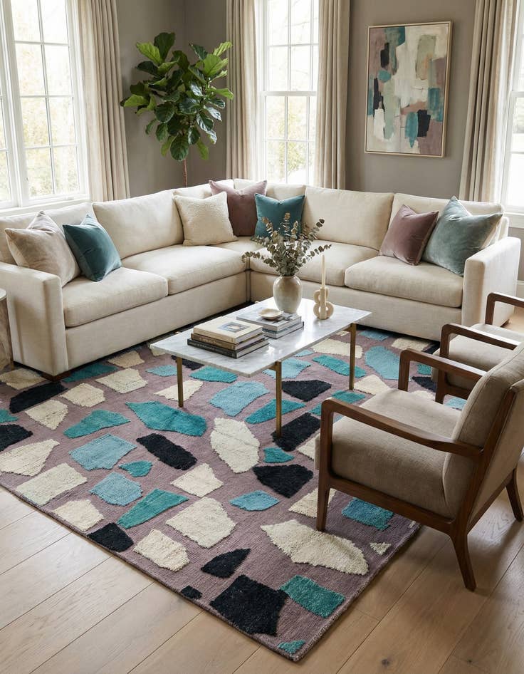 Detail image of 8' x 10' 1  Hand Knotted Darya Wool Rug